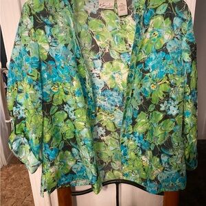 Floral Green and Blue ladies top